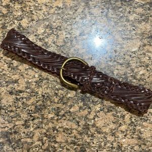 Abercrombie and Fitch M/S Genuine Leather Weave Belt with Brass Buckle